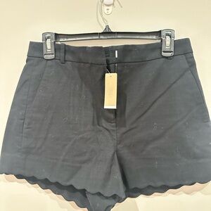 J. Crew Black High Waist Scalloped Shorts